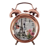 Eyfel Desenli Bakır Renk Metal Masa Saati - 1