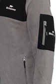 Erkek Regular Fit Fermuarlı Cepli Battal Büyük Beden Polar Gri Sweatshirt - 2
