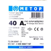 METOP 1x40A Bir Fazlı Monofaze Kutup Değiştirici Pako Şalter(1-0-2) - 3