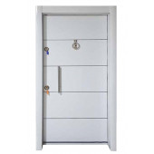 TEZ-1659 Statik Kasalı Beyaz Renk Düz Model Daire Giriş Kapısı, Çelik Kapı, Villa Kapısı, Villa Kapısı - 1