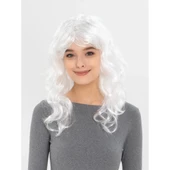 Beyaz Renk Kahküllü Dalgalı Uzun Parti Peruğu - 1