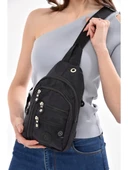 Newish Polo Unisex Siyah Su Geçirmez Krinkıl Çapraz Askılı Bel Omuz Çanta thumbnail 3