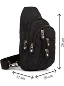 Newish Polo Unisex Siyah Su Geçirmez Krinkıl Çapraz Askılı Bel Omuz Çanta thumbnail 1