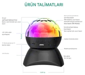 Sahne Aydınlatma Kablosuz Bluetooth Işık Hoparlör LED Dönen Kristal Sihirli Topu - 2