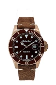 Mathey Tissot H901PLRM Swiss Made 10 ATM Suya Dayanıklı Deri Kordonlu Quartz Kahverengi Erkek Kol Saati - 1