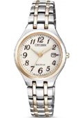 Citizen EW2486-87A Eco-Drive(Güneş Enerjili) Mekanizmaya Sahip Çelik Kordonlu Metalik Renk Kadın Kol Saati - 1