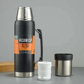 Kapris Çift Katlı Paslanmaz Çelik Kulplu Termos 1200 ml Siyah KAP-284 - 2