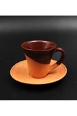 Toprak Kahverengi Sırlı El Yapımı 2'li Fincan Takımı - 4
