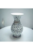El Dekorlu Özel Seri Haliç Desen Boy 15 Cm Kandil Vazo ( Geniş Ağızlı ) - 1