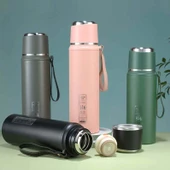 Kapris Çift Katlı Paslanmaz Çelik Termos Siyah 1 Litre Kap-294 - 4