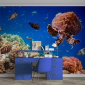 Denizaltı Balık ve Kaplumbağ Manzaralı Duvar Kağıdı thumbnail 4