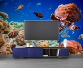 Denizaltı Balık ve Kaplumbağ Manzaralı Duvar Kağıdı thumbnail 3