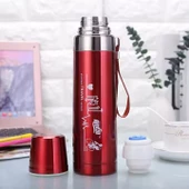 Kapris Çift Katlı Paslanmaz Çelik Termos Kırmızı 750 ml Kap-288 - 2