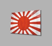 Eski Japon  Bayrağı Dekoratif ve Modern Cam Tablo Old Japanese Flag - 1