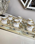 Royking Fleur 6lı Kahve Fincan Takımı MAVİ BKY 004 - 4