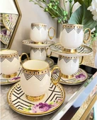 Royking Fleur 6lı Kahve Fincan Takımı MOR BKY 004 - 2