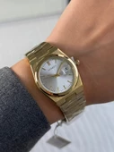 Tessat Orijinal Model Mekanizma Garantili Takvimli Kadın Kol Saati Gold Kordon (Beyaz Kadran) - 1