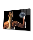 Spor Fıtnes Dekoratif ve Modern Cam Tablo   Sports Fitness - 1
