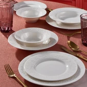 GÜRAL PORSELEN Dilruba 24 Parça 6 Kişilik Bone Yemek Takımı thumbnail 1