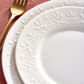 GÜRAL PORSELEN Dilruba 24 Parça 6 Kişilik Bone Yemek Takımı thumbnail 4