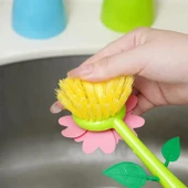 3B Trend Vazolu Çiçek Şeklinde Bulaşık Temizlik Fırçası Banyo Mutfak Lavabo Bulaşık Temizleme Fırçası- 1 ADET - 3
