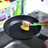 3B Trend Vazolu Çiçek Şeklinde Bulaşık Temizlik Fırçası Banyo Mutfak Lavabo Bulaşık Temizleme Fırçası- 1 ADET - 4