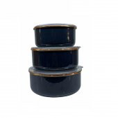 OMS Harem Emaye 3lü Saklama Kabı Füme - 1