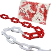PLASTİK ZİNCİR KIRMIZI BEYAZ 25 METRE - 1
