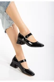 Siyah Rugan Günlük 4 cm Topuklu Bayan Ayakkabı thumbnail 2
