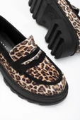 Leopar Günlük Yüksek Tabanlı Loafer Ayakkabı - 3