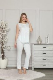 LİMİSSİ 413 Mavi Hamile Lohusa Dantelli Pijama Tk - 3