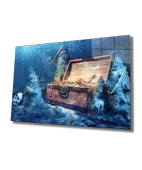 Sualtı Süsler Dekoratif ve Modern Cam Tablo Marine Life - 1