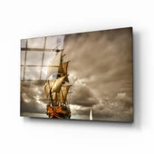 Gemi Dekoratif ve Modern Cam Tablo - 1