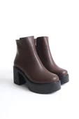 Hancez Acı Kahve Rengi Platform Topuklu Rahat Kadın Bot - 2