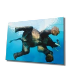Suda Fil Dekoratif ve Modern Cam Tablo Elephant in Water - 1