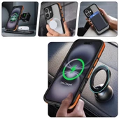 iPhone 16 Kılıf Magsafe Şarj Özellikli Renkli Kenar Airbag Şeritli Lamer Kapak thumbnail 6