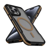 iPhone 15 Pro Kılıf Magsafe Şarj Özellikli Renkli Kenar Airbag Şeritli Lamer Kapak thumbnail 10