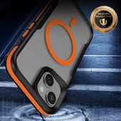 iPhone 13 Kılıf Magsafe Şarj Özellikli Renkli Kenar Airbag Şeritli Lamer Kapak thumbnail 2