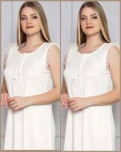 LİMİSSİ 313 Ecru Hamile Lohusa Dantelli Gecelik - 2