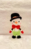 Maskot Şapkalı Kardan Adam Amigurumi Organik Oyuncak thumbnail 1