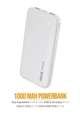 Azeada 10000 mAh 5v-2a Powerbank Type-C / Usb Giriş Led Işıklı Gösterge - 8