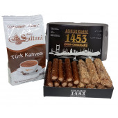 Türk Kahvesi 250 gr ve Karışık Fındık Kremalı Pestil Sarması 450 gr - 2 li Avantaj Paket - 1