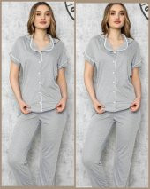 LİMİSSİ 618 Gri Önden Düğmeli  Pijama Tk - 3
