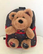 Peluş Çanta Ayıcıklı Lacivert Çocuk Çanta - 1