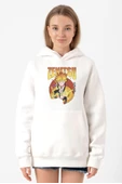 Demon Slayer Anime Zenitsu Poster Beyaz Kadın 3ip Kapşonlu Sweatshirt - 1