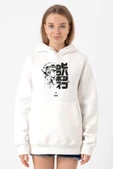 Cowboy Bebop Vintage Ein and Ed Beyaz Kadın 3ip Kapşonlu Sweatshirt - 1