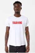 Tulsa King Lettern Beyaz Erkek Bisikletyaka Tshirt thumbnail 1