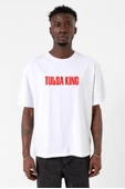 Tulsa King Lettern Beyaz Erkek Oversize Tshirt - 1
