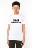 Babymonster Logo Beyaz Çocuk Bisikletyaka Tshirt - 1