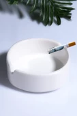 Mat Seramik Kül Tablası Sade Yuvarlak Kül Tabağı Küllük 10 cm - 1